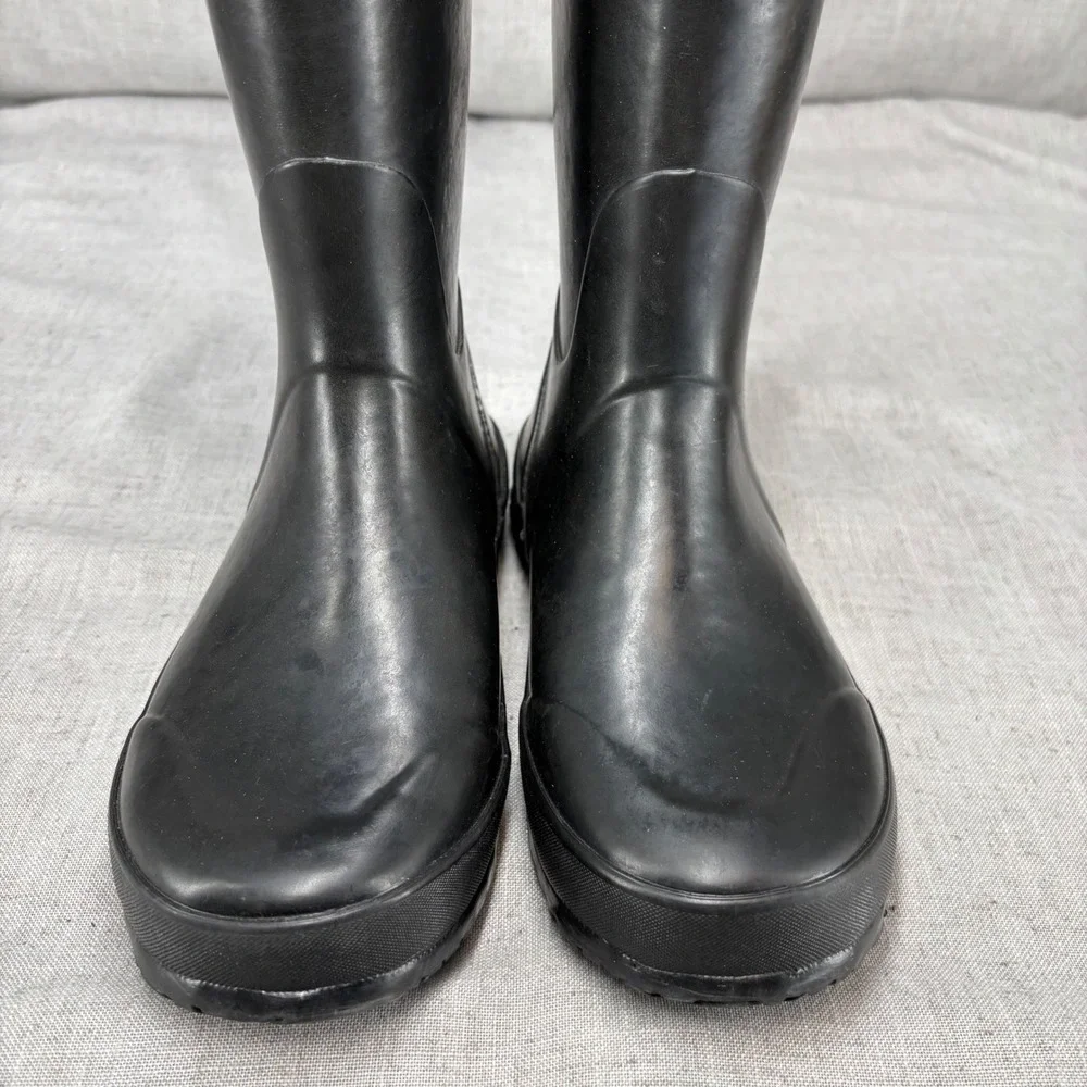Bogs Classic Rain Boot Black Rubber Waterproof Pull On Handles Youth Size 5